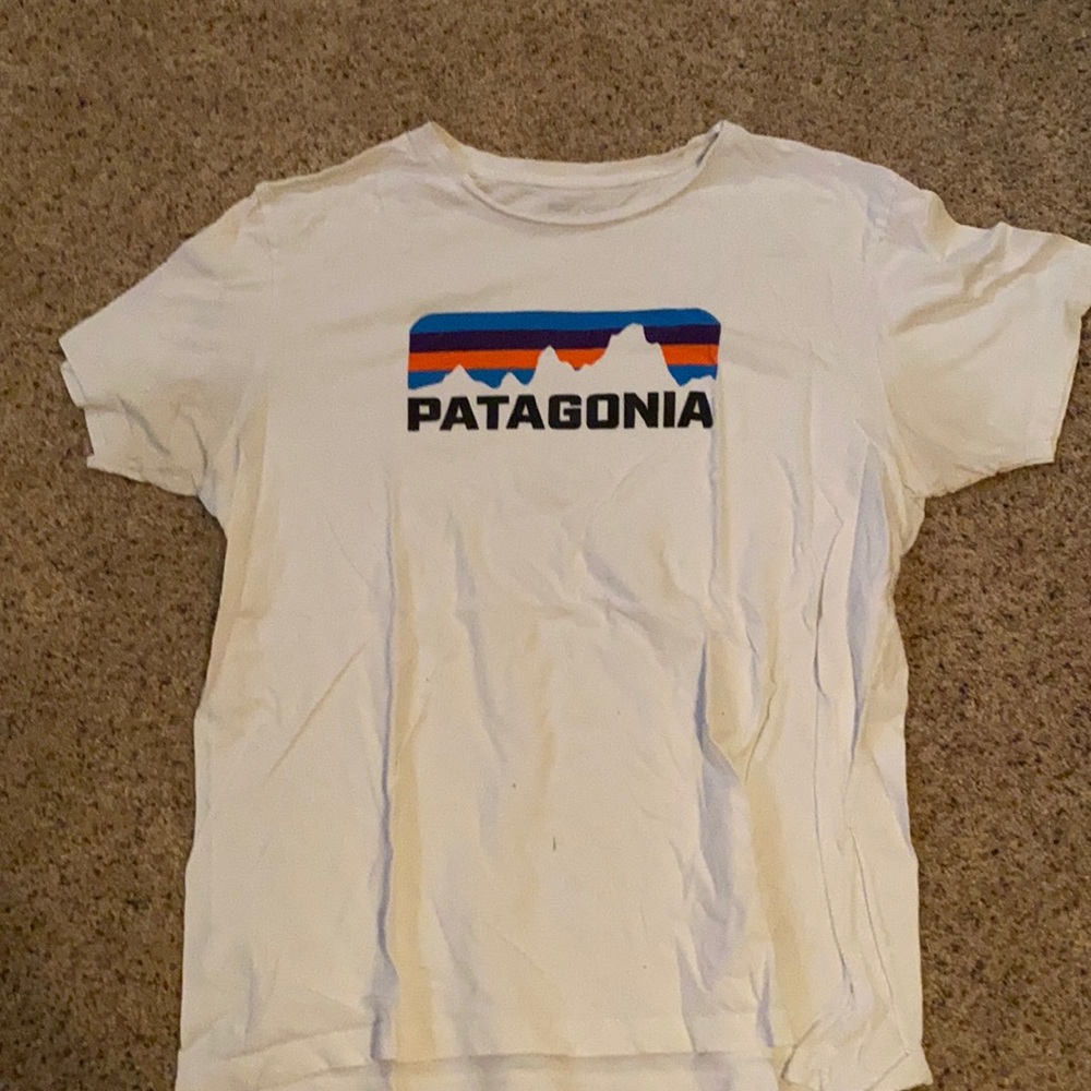 Large white Patagonia tee shirt